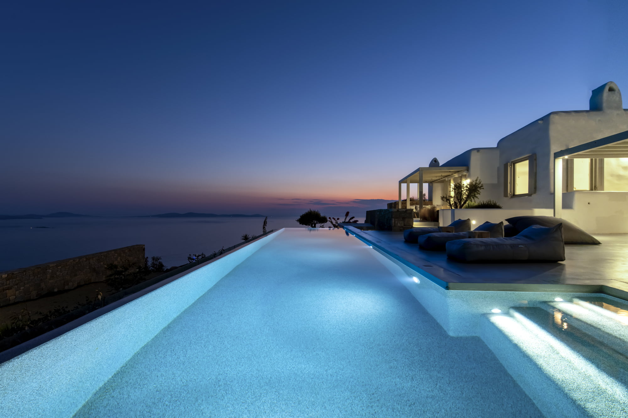 star villas mykonos - starlight villa night 2