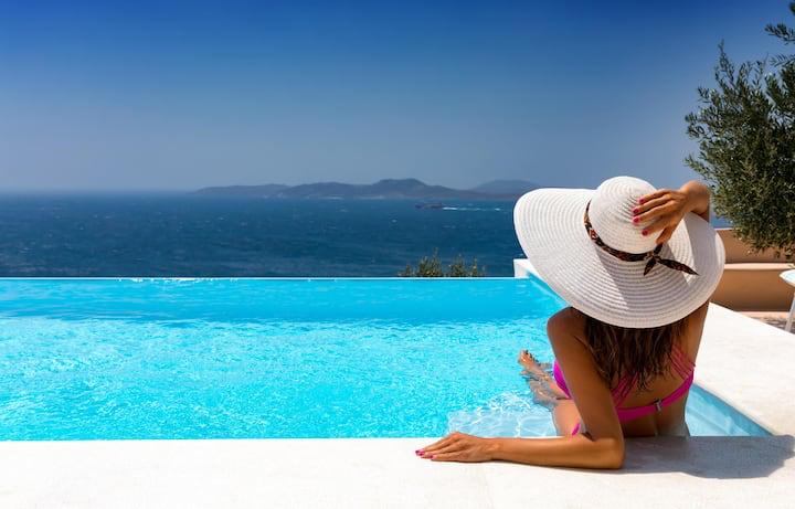 pool - sea mykonos villa rentals - holidays mykonos - esmeralda luxury