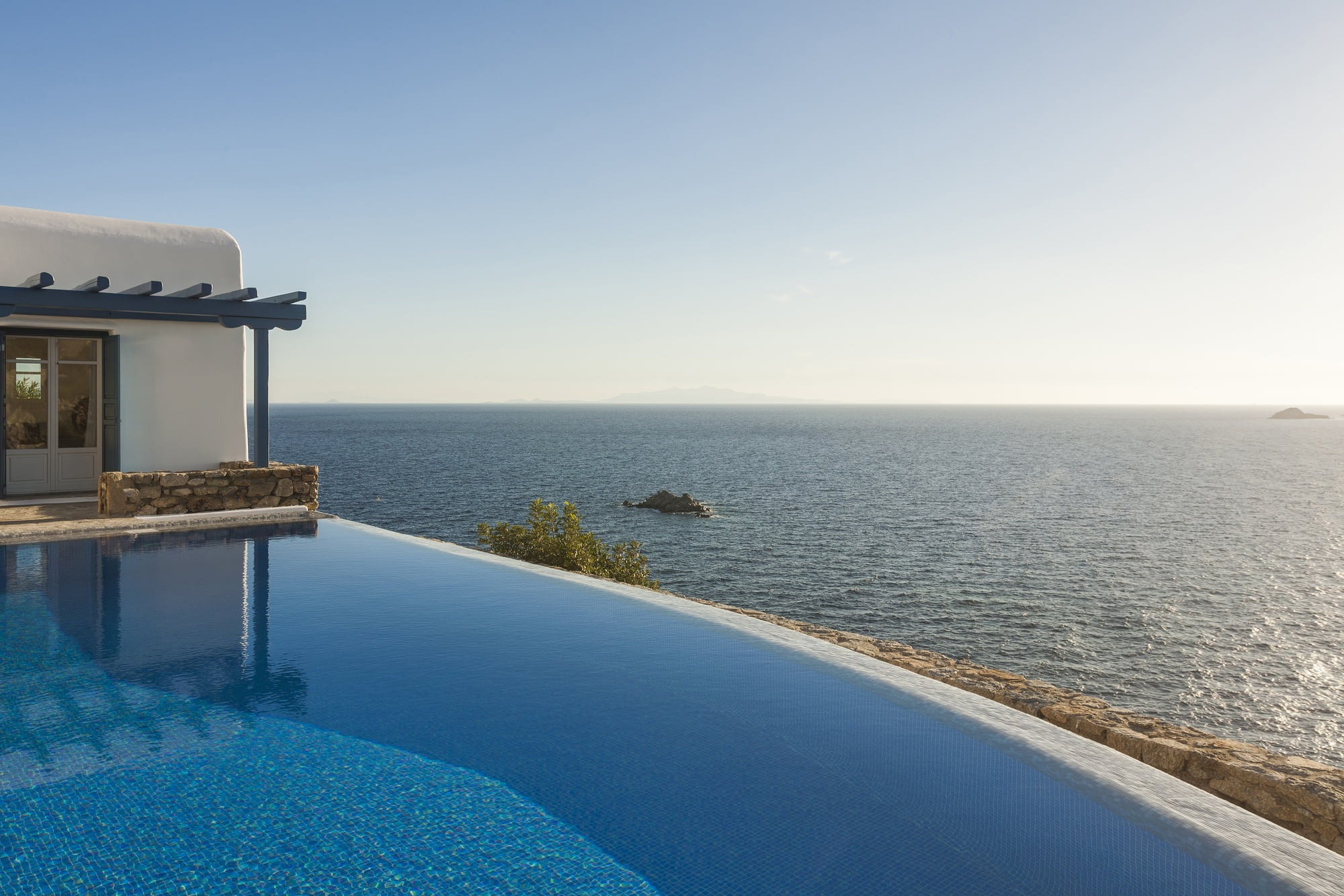 pool sea mykonos greece villa